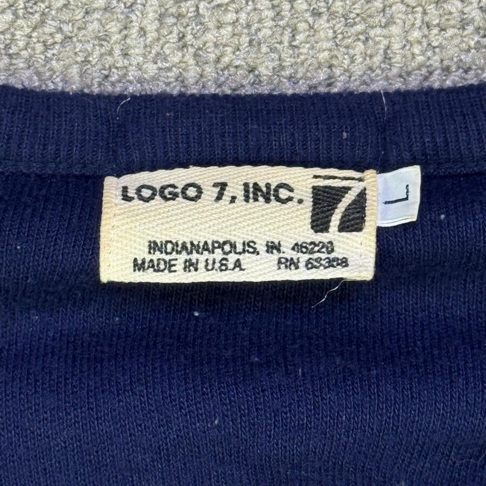 Vintage 1989 Logo 7 Super Bowl XXIII Joe Robbie V-Neck Sweatshirt USA L - Picture 3 of 9
